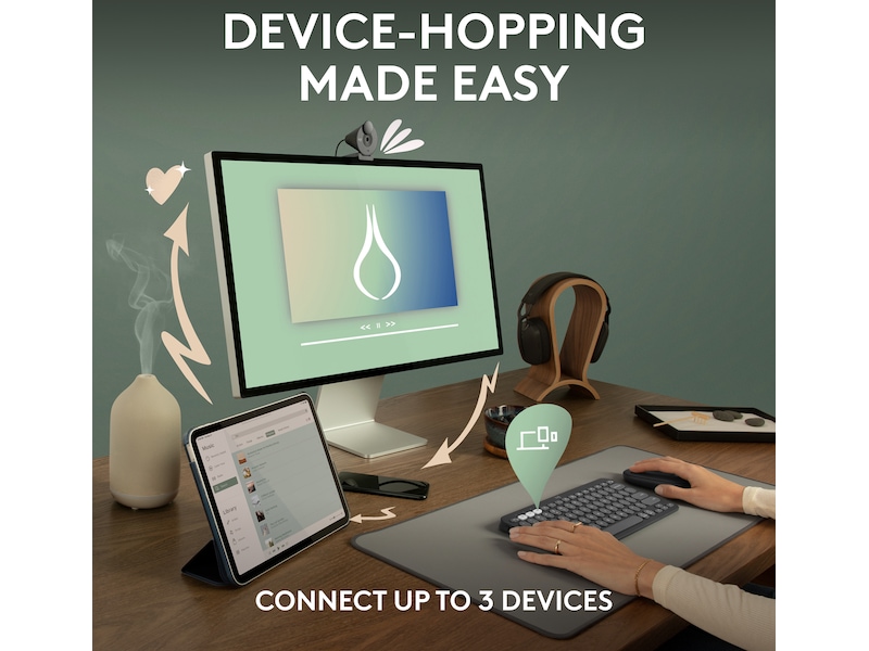 Pebble Keys 2 K380s (svart) Tangentbord