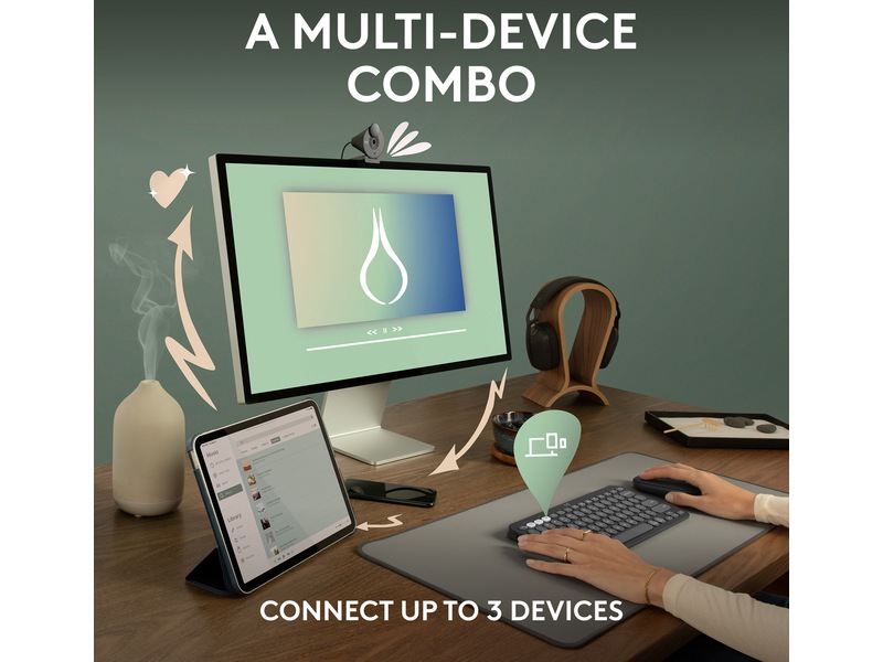 Pebble 2 Combo (svart) Mus & tangentbord -combo-paket