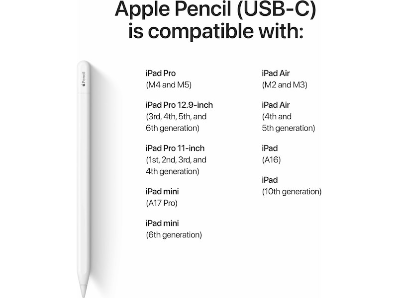 Apple Pencil USB-C (vit) Tangentbord och pennor