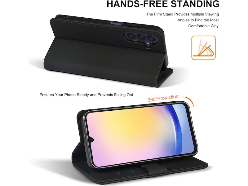 iiglo Samsung Galaxy A25 Plånboksfodral (svart) Skydd