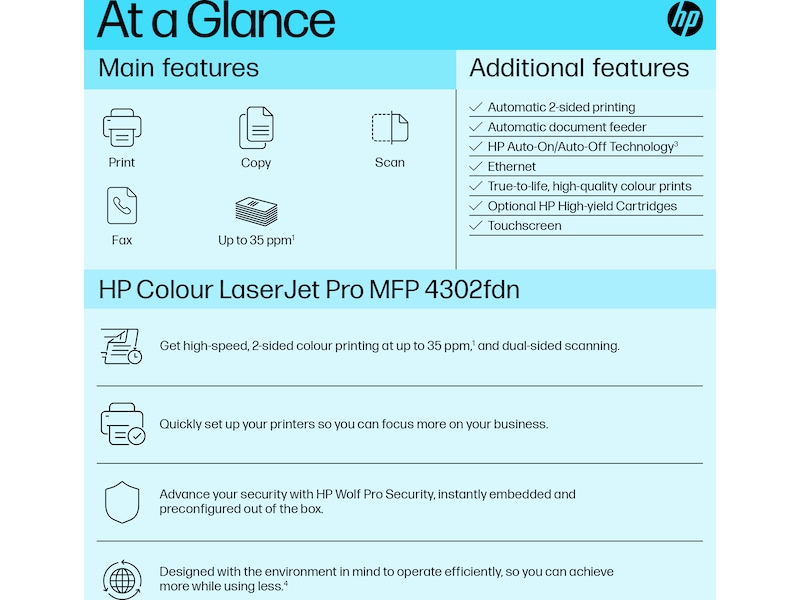 HP Color LaserJet Pro MFP 4302fdn laserskrivare Skrivare