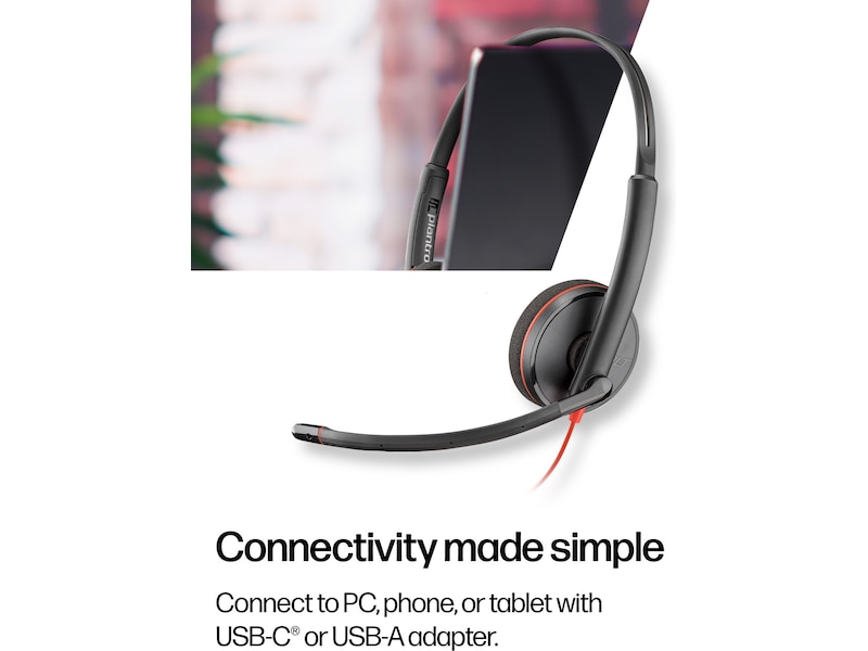 Poly Blackwire MS 3320 USB-C Headset Headset, kablat