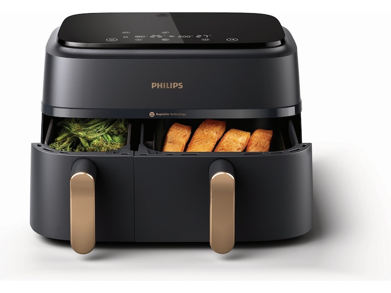 Philips Dual Basket Airfryer 9L NA352/00 (grå/koppar) Airfryer