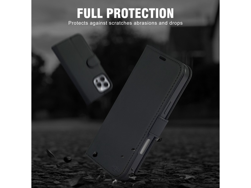 iiglo iPhone 16 Pro Max Plånboksfodral (svart) Skydd