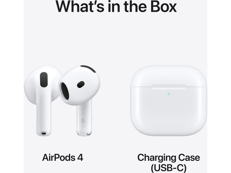 Apple AirPods 4 trådlösa hörlurar, In-ear (vit) In-ear hörlurar