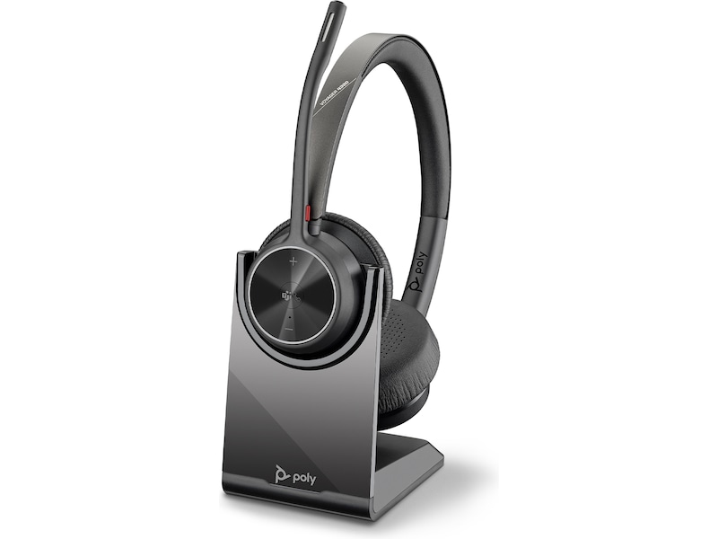 Poly Voyager 4320-M MS USB-C Headset med laddningsstativ Headset trådlöst