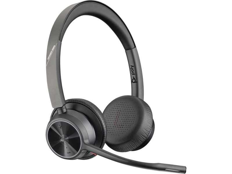 Poly Voyager 4320-M MS USB-C Headset med laddningsstativ Headset trådlöst