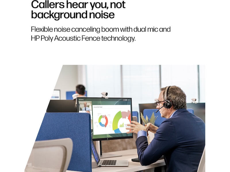 Poly Voyager 4320-M MS USB-C Headset med laddningsstativ Headset trådlöst