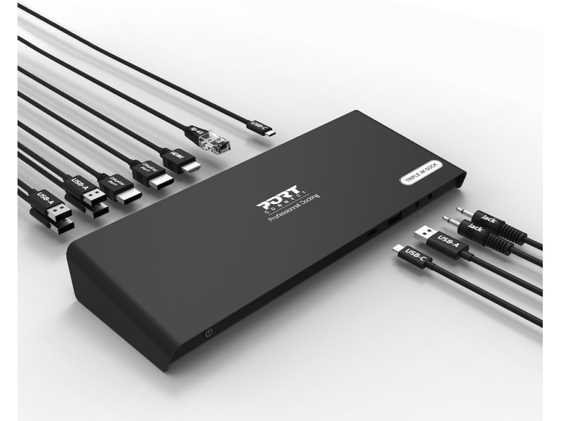 Port Design Dockningsstation Type C Office 3x4K 85W Dockningsstation och USB-hub