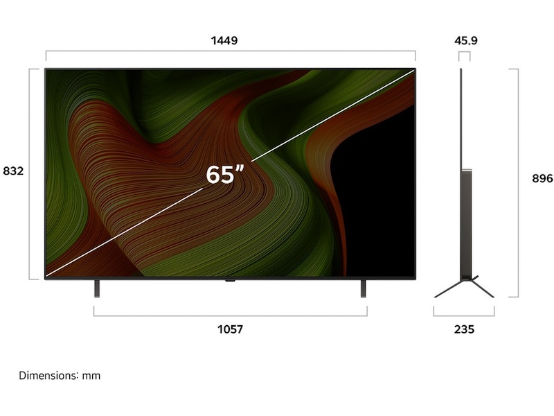 LG 65" B5 AI 4K OLED Smart TV (2025) 60 - 69 tums TV