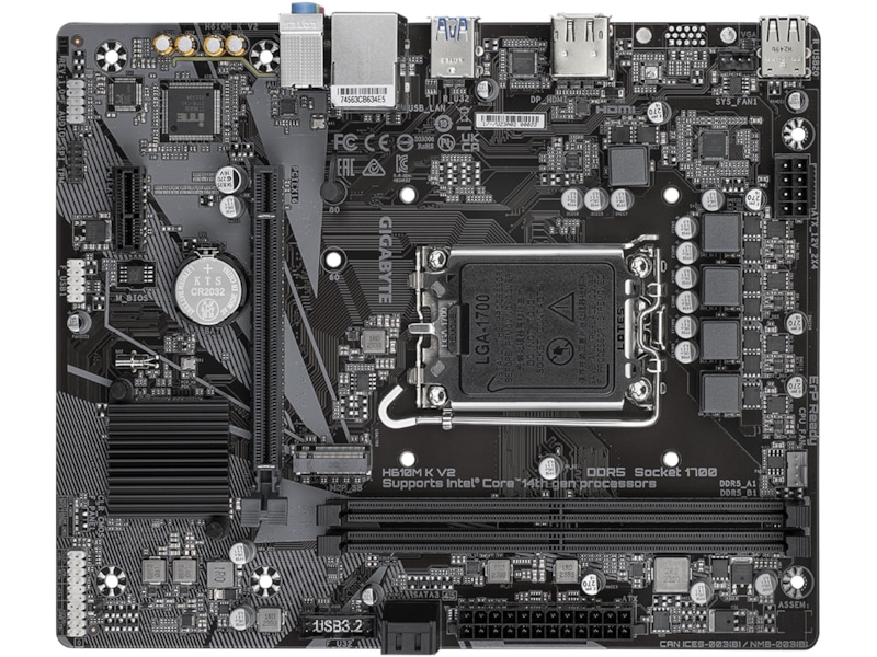 Gigabyte H610M K V2 Moderkort Intel Socket