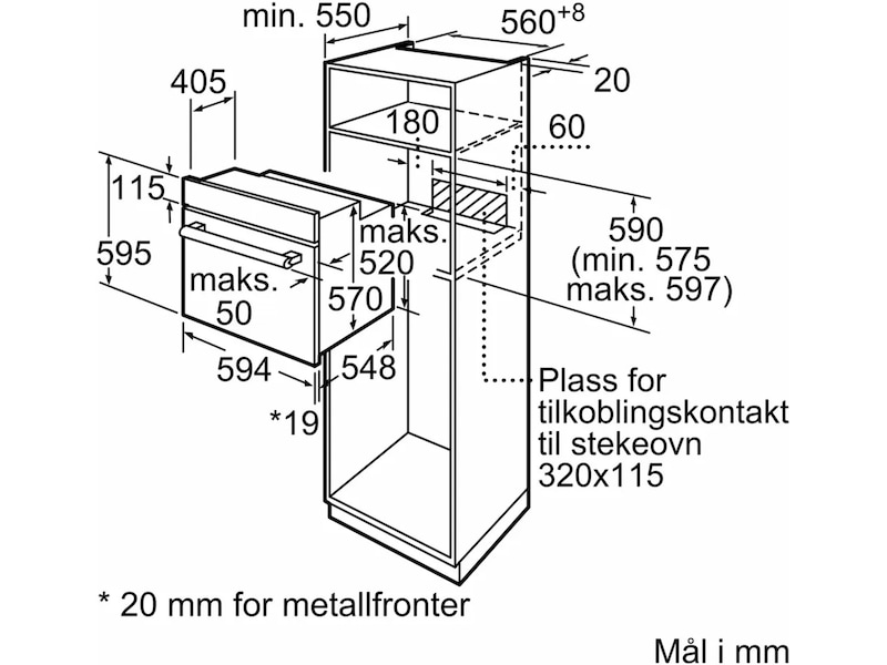 Siemens IQ100 Inbyggd ugn 60 cm (svart) Ugn