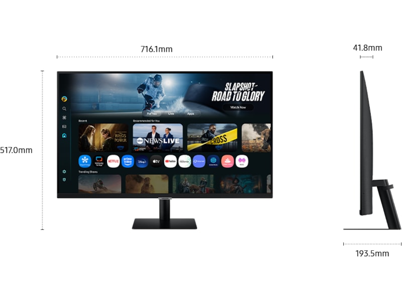 Samsung 32" 4K smart skärm M7 32FM702 (svart) Datorskärm