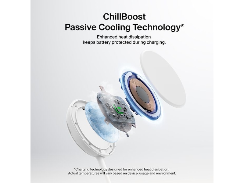 Belkin UltraCharge 25W Qi2 magnetisk laddningsplatta med ställ Trådlös laddare