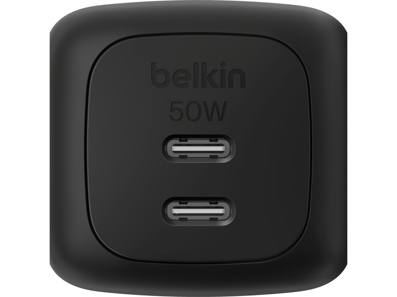 Belkin Dual USB-C PD GaN väggladdare (svart) Mobilladdare