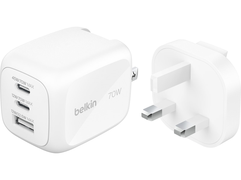 Belkin BoostCharge Pro GaN 70W väggladdare + reseadapter Mobilladdare