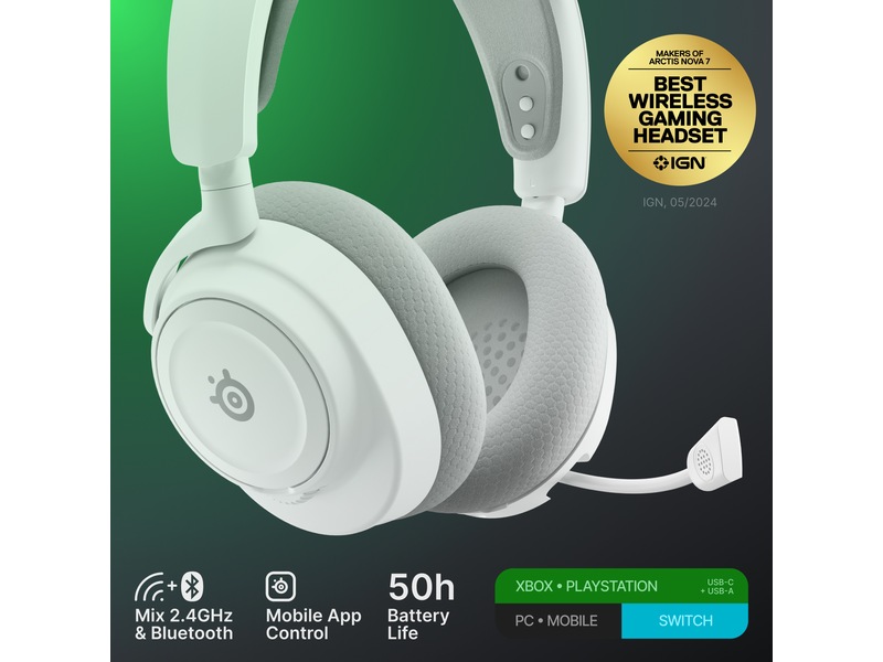 SteelSeries Arctis Nova 7X Gen 2 Trådlöst Gamingheadset (vit) Gamingheadset