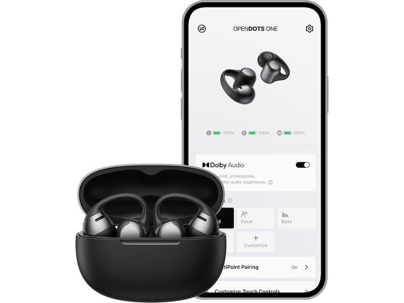 SHOKZ OpenDots Trådlösa öppna hörlurar, half In-Ear (svart) In-ear hörlurar