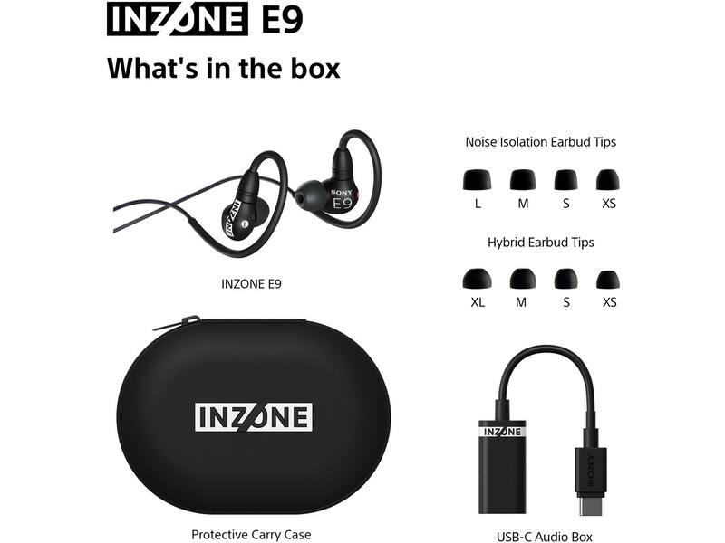 Sony INZONE E9 In-Ear Gaming Headphones, Black In-ear hörlurar
