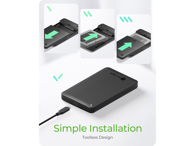 Icy Box 2.5" SATA HDD/SSD Kabinett Externa Chassi