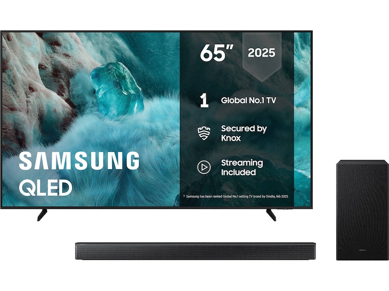 Samsung 65" Q7FA QLED 4K Smart TV (2025) + soundbar 50 - 59 tums TV