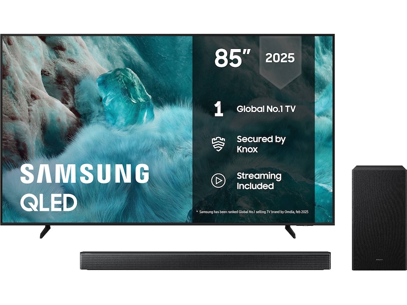 Samsung 85" Q7FA QLED 4K Smart TV (2025) + soundbar 50 - 59 tums TV