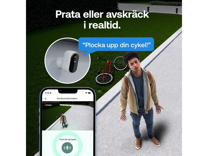 Arlo Essential 3 HD utomhus övervakningskamera 2-pack Övervakningskamera