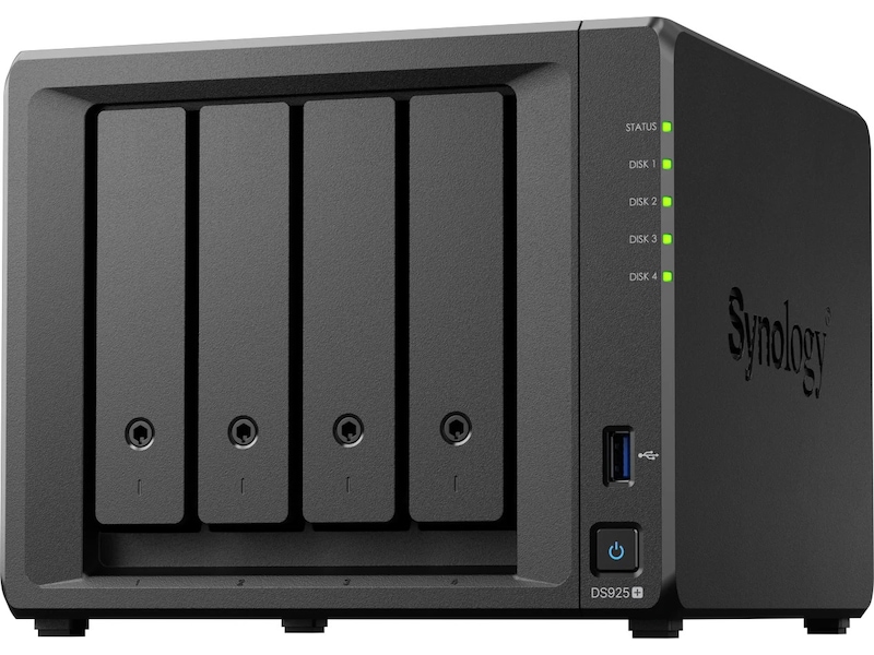 Synology DS925+ skrivbordsmodell, 4 fack, fyrkärnig, 4GB DDR4 RAM Nätverkslagring (NAS)
