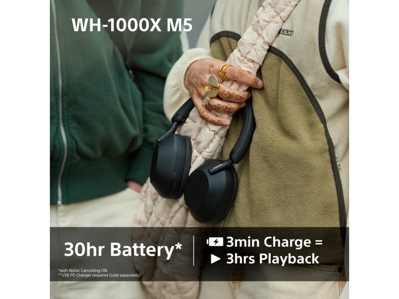 Sony WH-1000XM5 trådlösa hörlurar, Over-Ear (silver) + WF-510 Buds Hörlurar