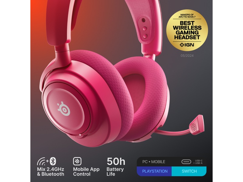 SteelSeries Arctis Nova 7 Gen 2 Trådlöst Gamingheadset (magenta) -B-Grade Demo headset