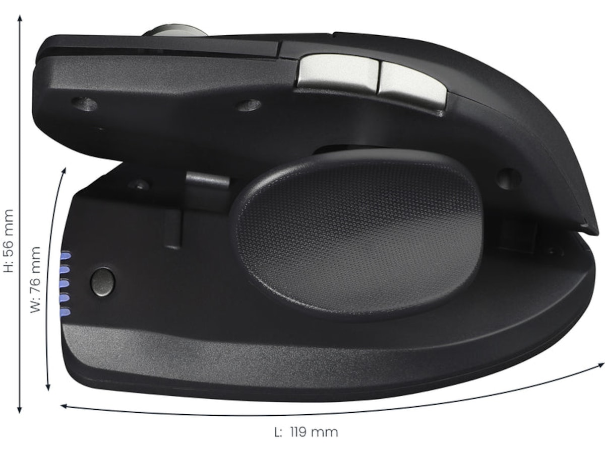 Contour Unimouse vänster trådlös mus (svart) Ergonomi