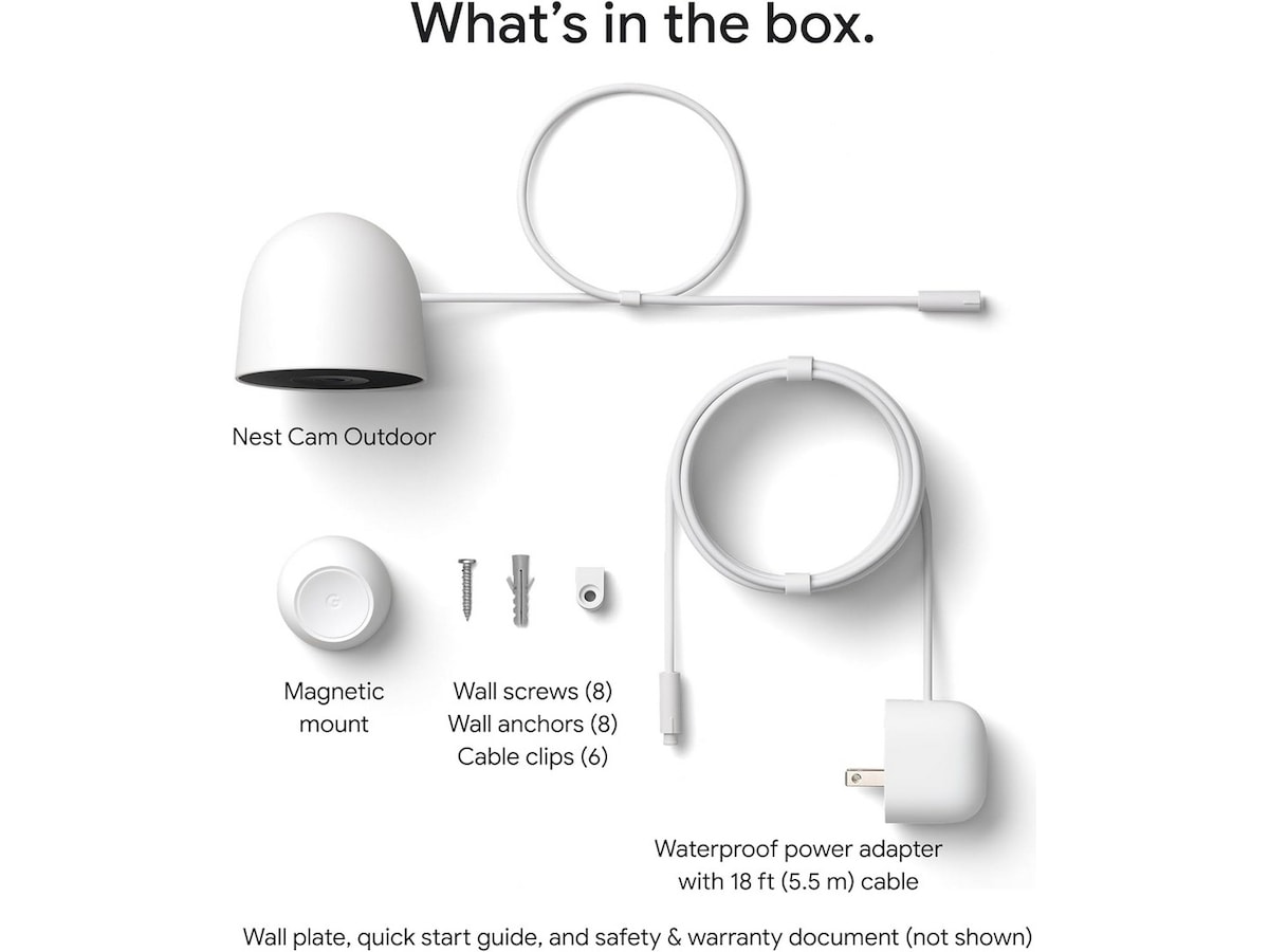 Google Nest Cam utendørs 2. gen (med ledning, hvit) Övervakningskamera