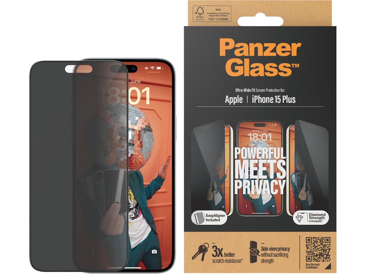 Panzerglass iPhone 15 Plus Privacy Skärmskydd Skärmskydd