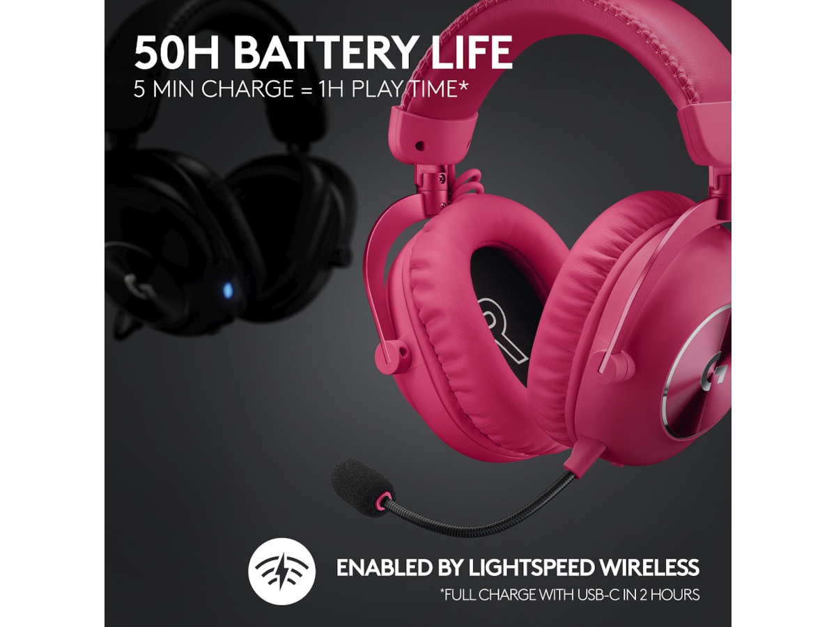 Logitech Pro X 2 Lightspeed Trådlöst Gaming Headset (magenta) Gamingheadset