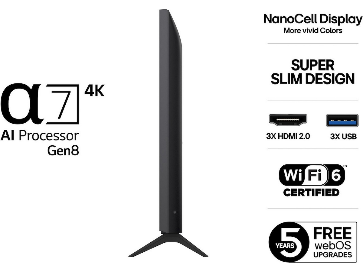 LG 43" NANO80 AI 4K NanoCell Smart TV (2025) 20 - 49 tums TV