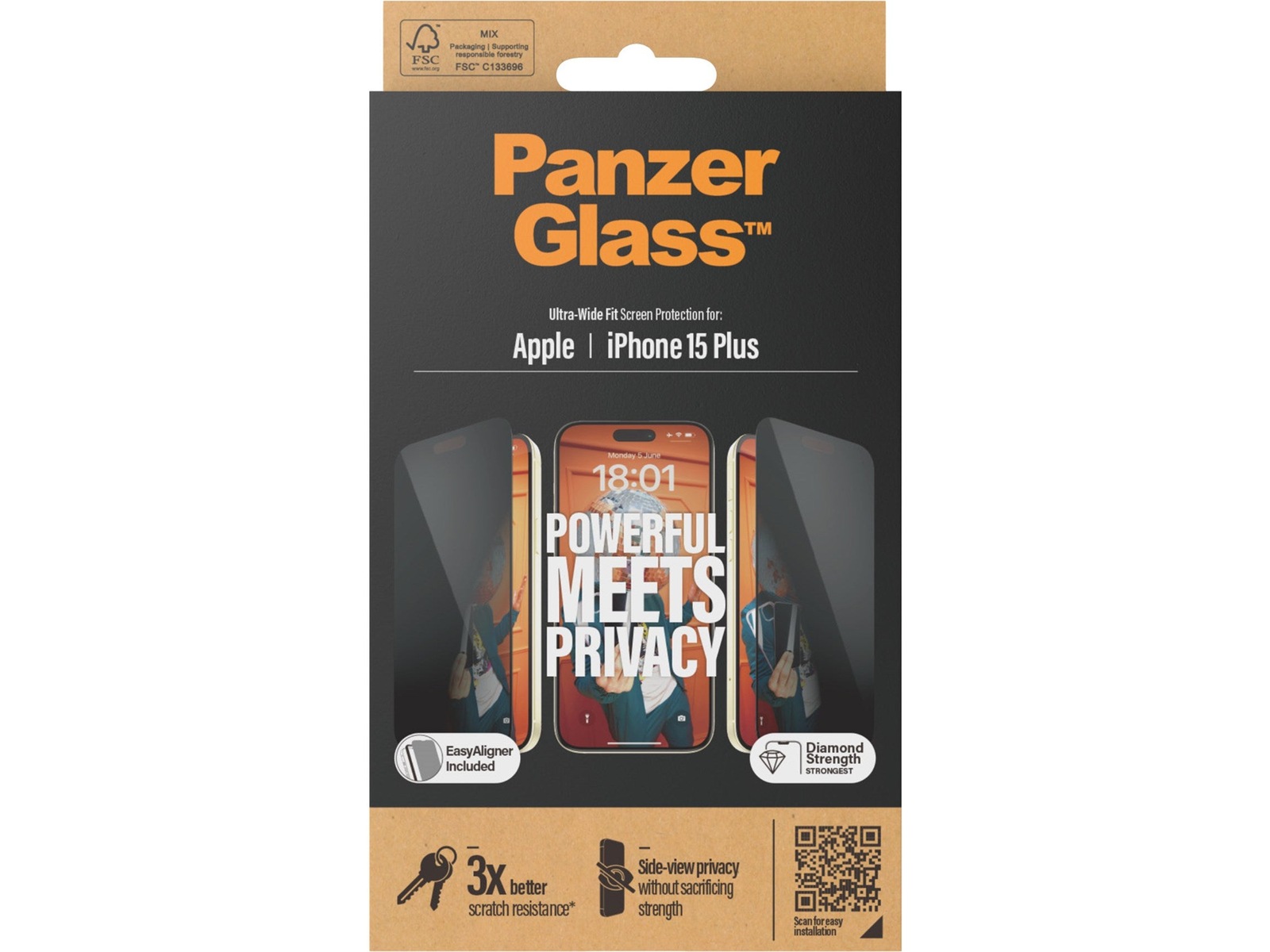 Panzerglass iPhone 15 Plus Privacy Skärmskydd Skärmskydd