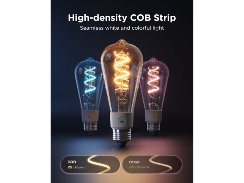 Govee Smart Edison Bulb E27, RGBWW LED Lamp ST64, Compatible with Matter LED-lampor & glödlampor