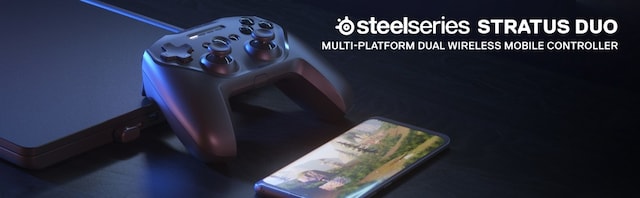 SteelSeries Stratus Duo Banner med telefon og kontroller