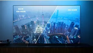 Verklighetstrogen HDR-bild. PHILIPS 4K UHD-TV.