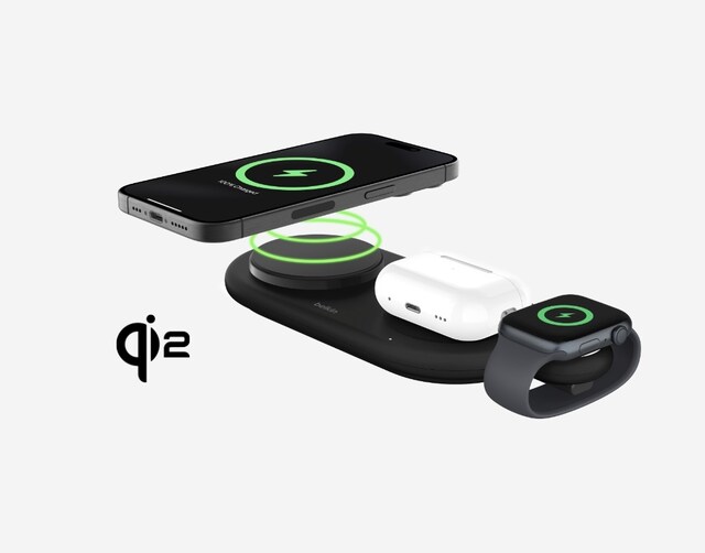 Belkin 3-i-1 trådlös magnetladdare med Qi2